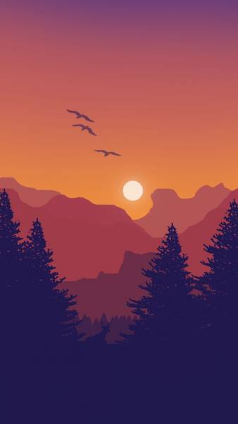 Minimal Sunset, Vector iPhone Picture Backgrounds
