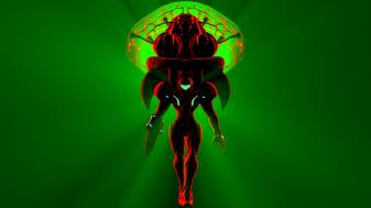 Red and Green Metroid Wallpaper