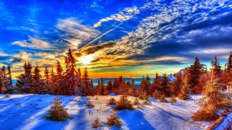 Cool lovely Winter 1080p hd Sunset Wallpapers