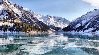 Winter, Lake, Mountain Landscape free image Wallpapers