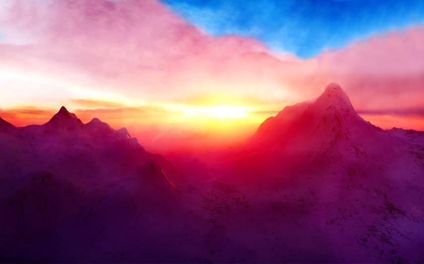 Sunset Mountain hd Wallpapers