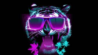 Graphic design, Neon Aesthetic Tiger Backgrounds image