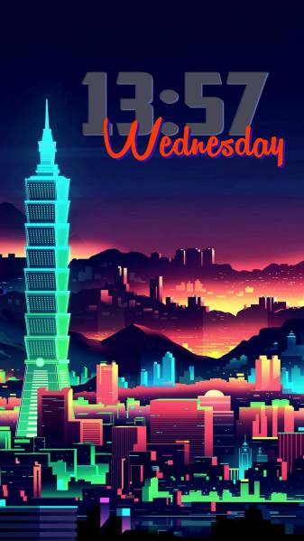 Neon Japan City Landscape Wallpapers for iPhone