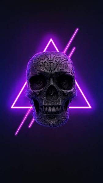 Awesome Neon Skull Wallpapers for iPhone
