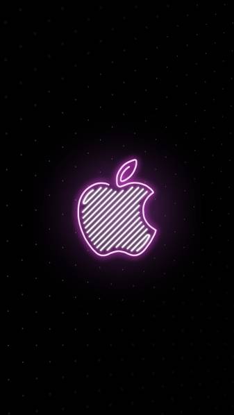 Free Neon Apple Logo image Backgrounds for iPhone