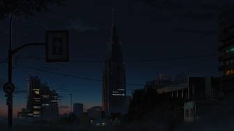 Dark, Night Anime City Landscape hd Picture Wallpapers