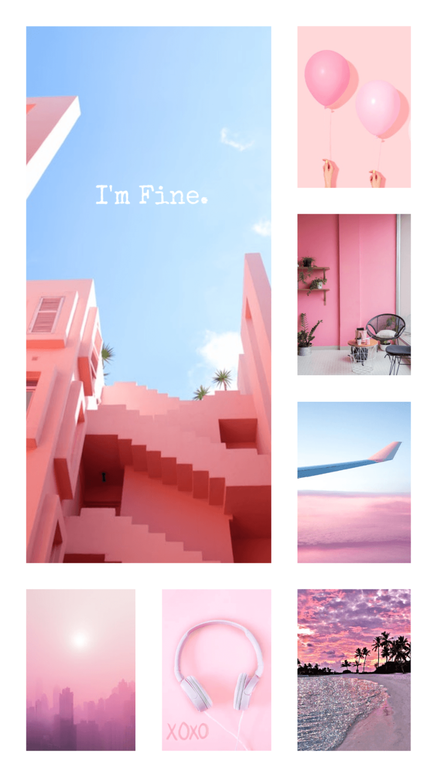 Pink Aesthetic Collage Wallpapers for iPhone