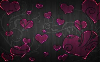 Pink Heart Black  Background Pictures