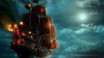 Sailing Pirate Ship Wallpaper for Desktop