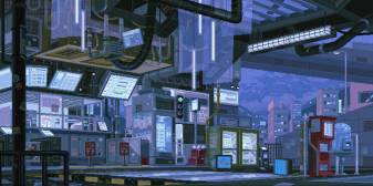 Anime Night City Pixel Art Wallpapers