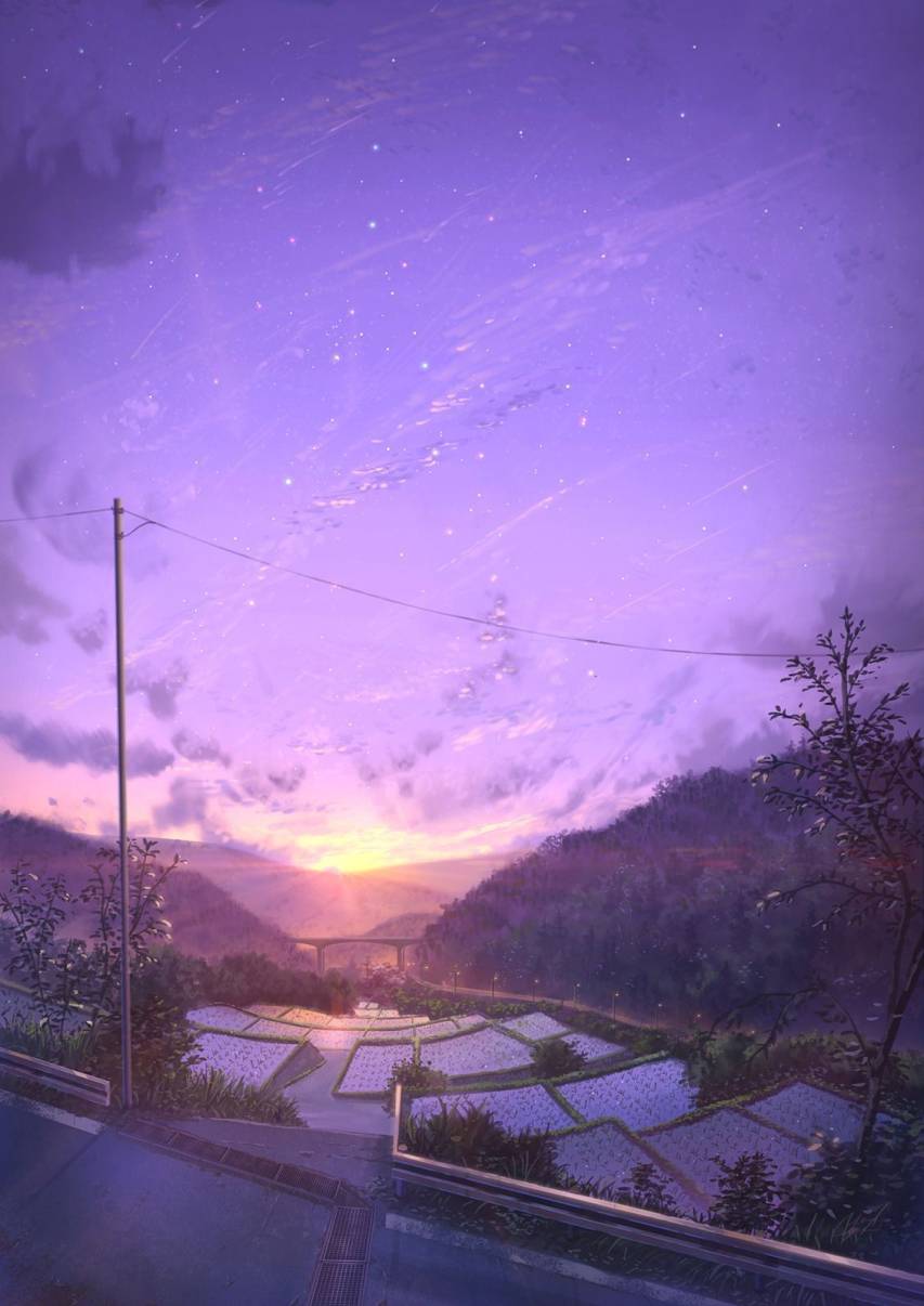 Sunset, Clouds, Sky, Purple Landscape Wallpapers