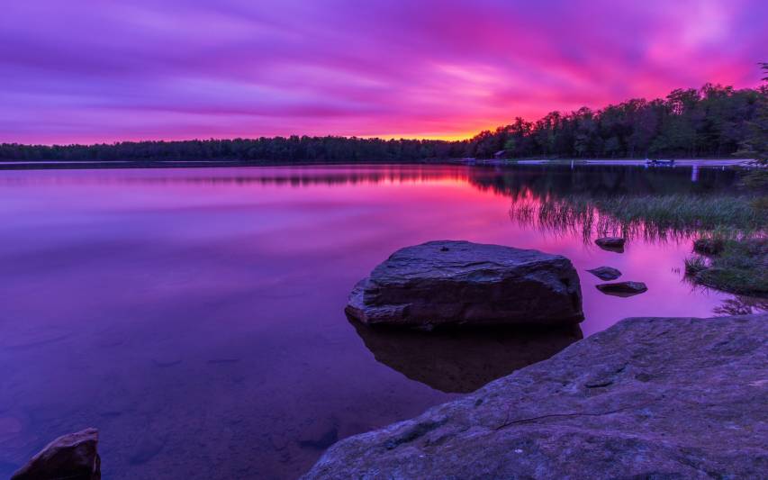 Lake, Nature, Purple Landscape free Wallpapers