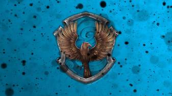 Heavenly Blue and Shiny Bronze Ravenclaw Wallpaper