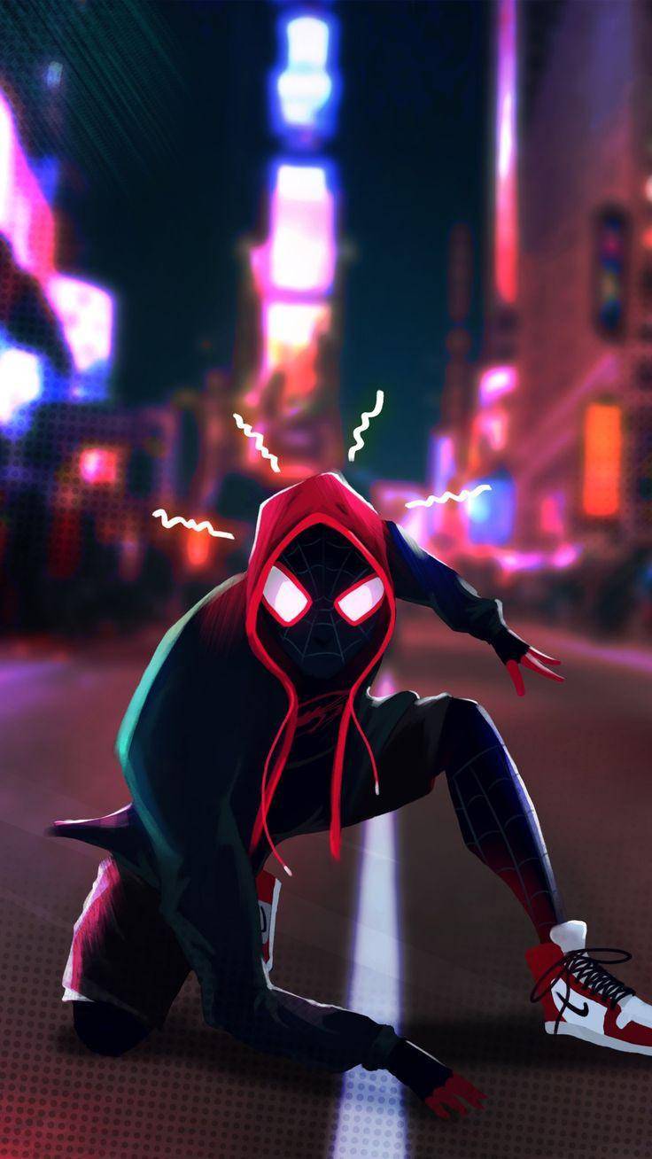 Cool Spider Man into the Spider Verse free Background for iPhone