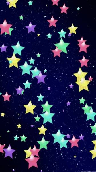 free Rainbow Stars iPhone Wallpaper