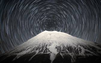 Winter, Snow, Mountain  Night, Stars 4k Wallpaper Photos