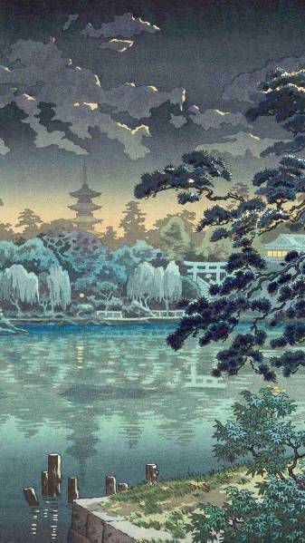 Tokyo, Artwork, Japanese Painting Backgrounds for Phone