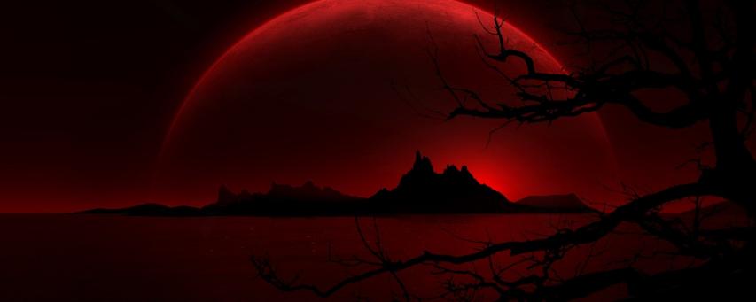 Red Moon lock Screen free download Backgrounds