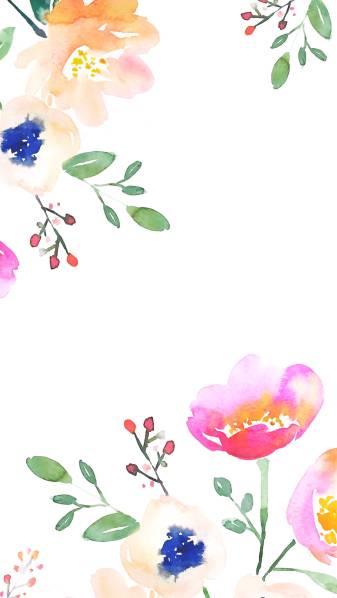 Watercolor Flowers iPhone Background Photos