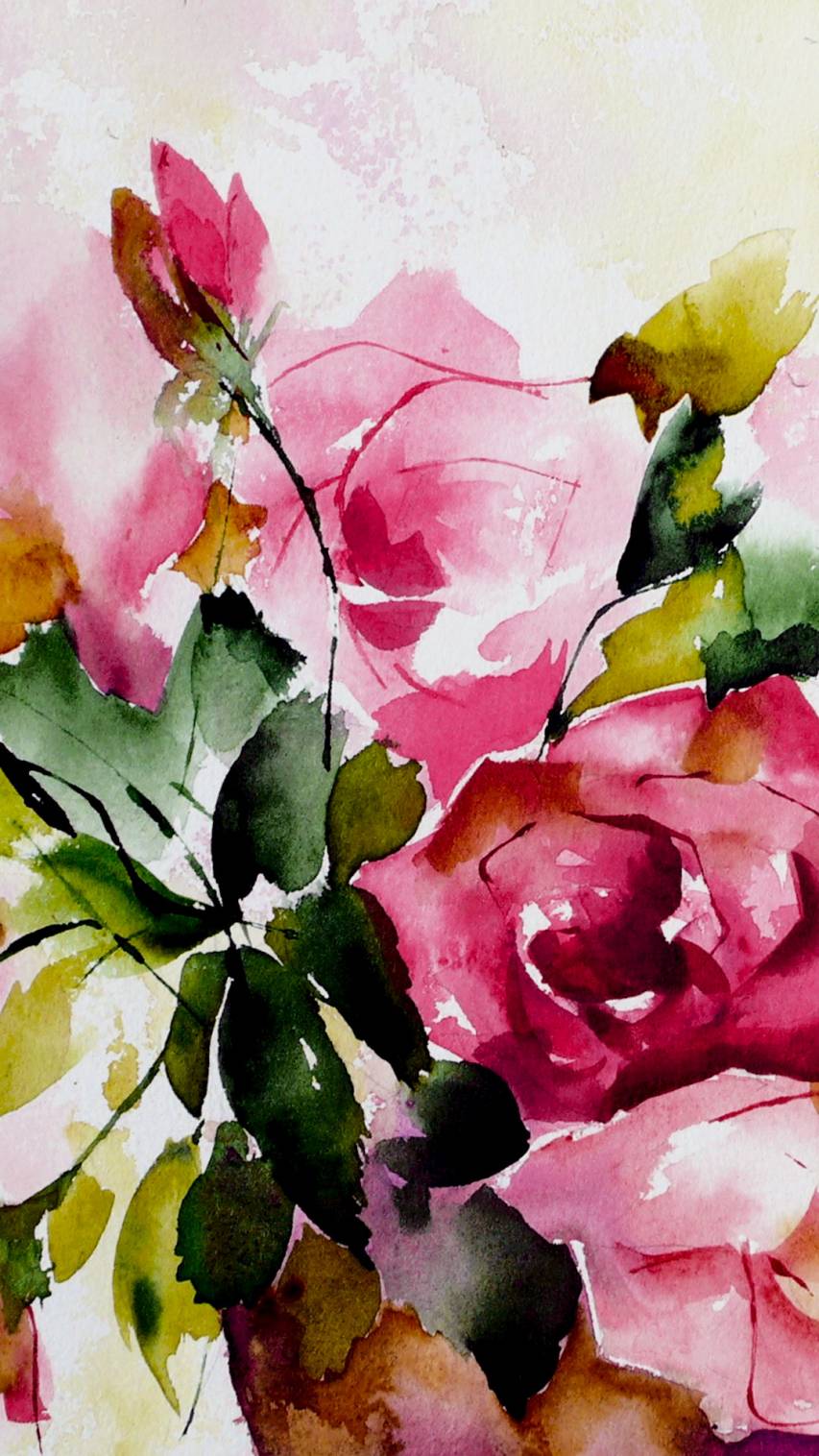 Awesome Watercolor Flowers iPhone Wallpapers Pic