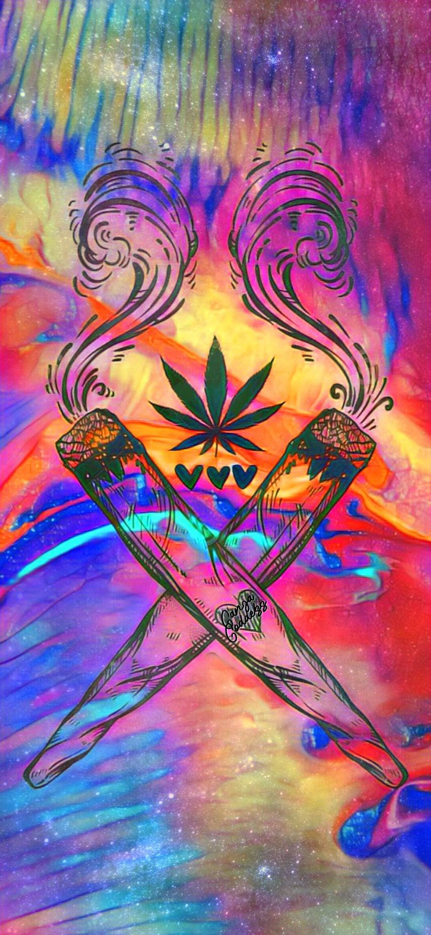 Weed Art Trippy Wallpaper for iPhone