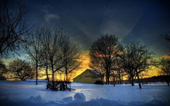 Gorgeous Winter Sunset Landscape hd Desktop Wallpapers