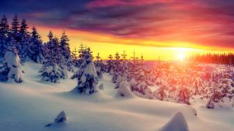 Sunset and Winter Landscape 4k Wallpapers for Chromebook