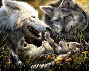 Art Wolf Female Background Wallpapers for New Tab